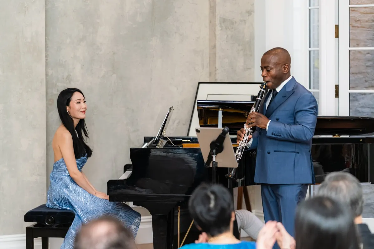 Piano and clarinet in the townhouse salon