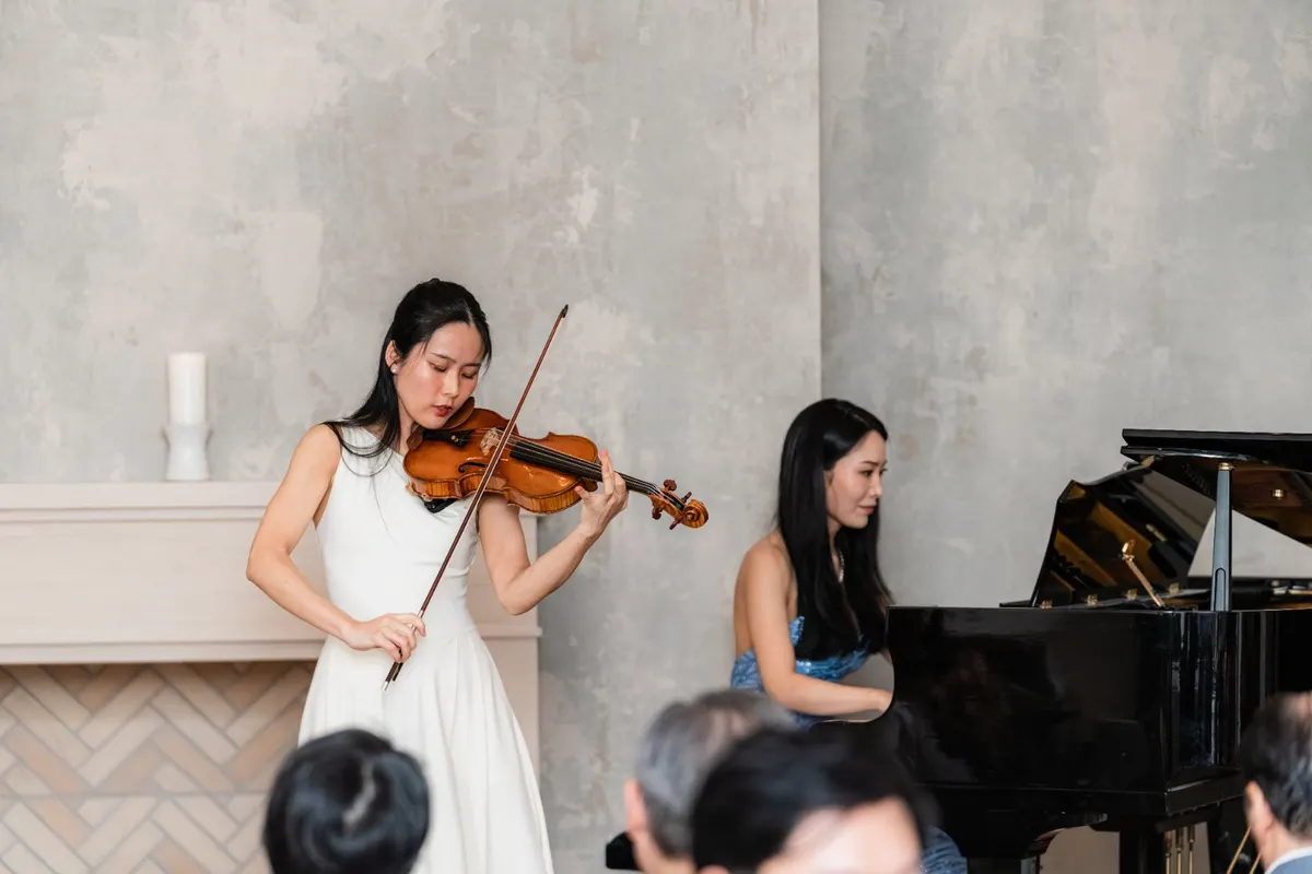 Violin and piano in the townhouse salon